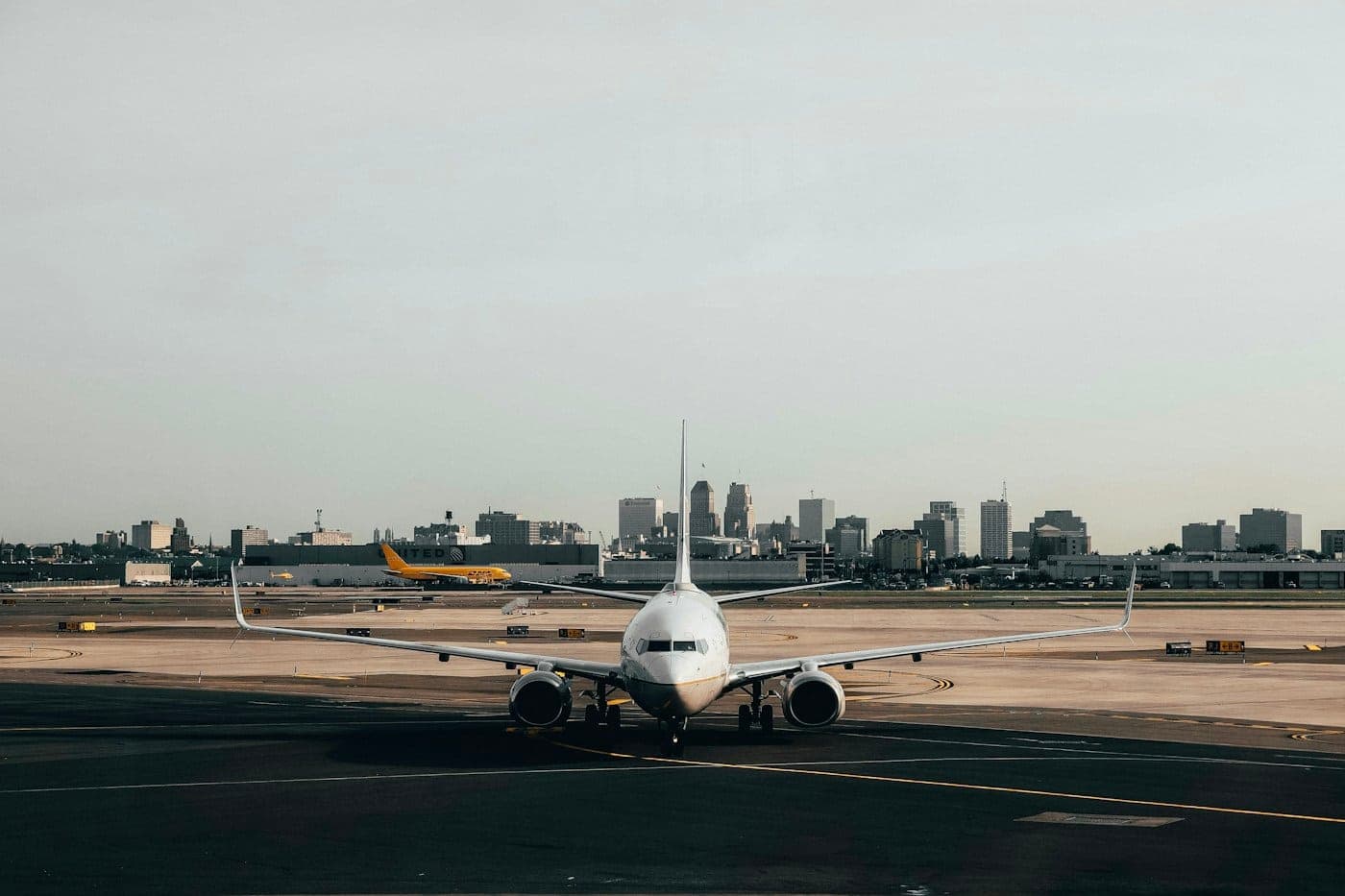 An airplane on a runway