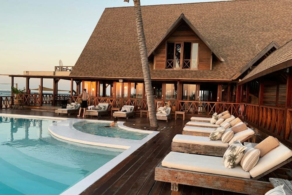 A hotel pool and a place to unwind