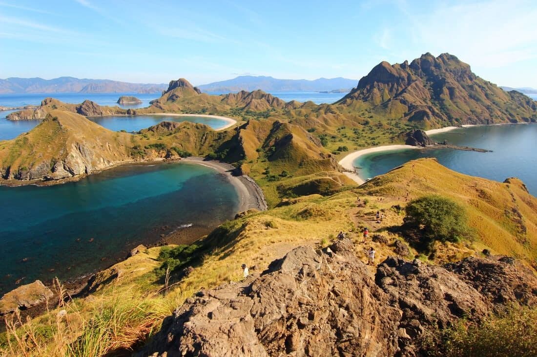Turquoise bays and green hills of Komodo, Indonesia
